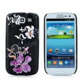 Back Case FLORES C/ STRASS 094 SAMSUNG S III I9300 PRETO