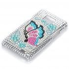 Back Case Samsung S II i9100 Rhinestone Borboleta